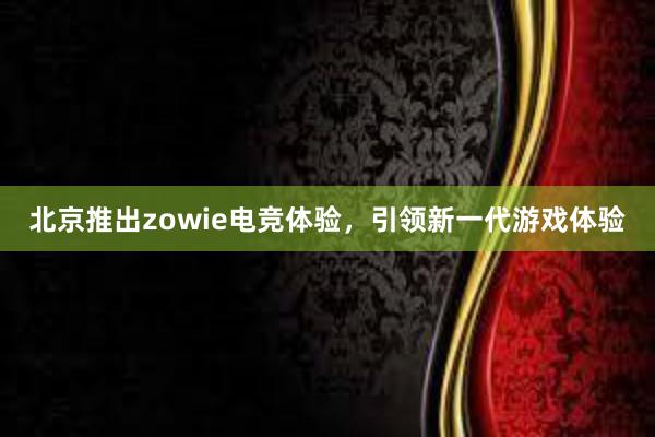 北京推出zowie电竞体验，引领新一代游戏体验